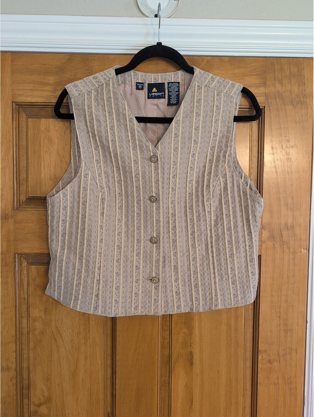 VTG Lizsport Wear Claiborne Floral academia Vest SZ 14 P 90s Y2K office siren